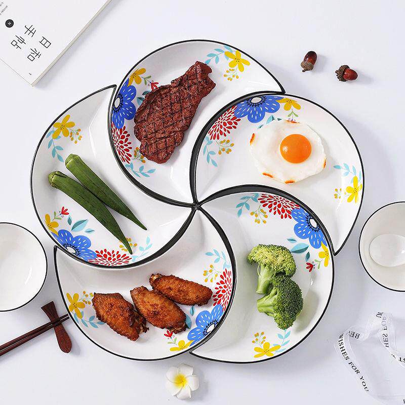 家用陶瓷月亮菜盘创意拼盘网红团圆情侣果盘盘