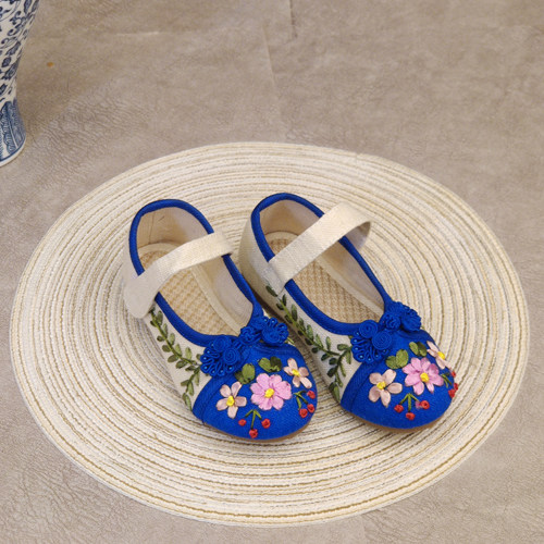 儿童绣花鞋古风女童汉服鞋子古装旗袍老北京手工儿童汉服鞋