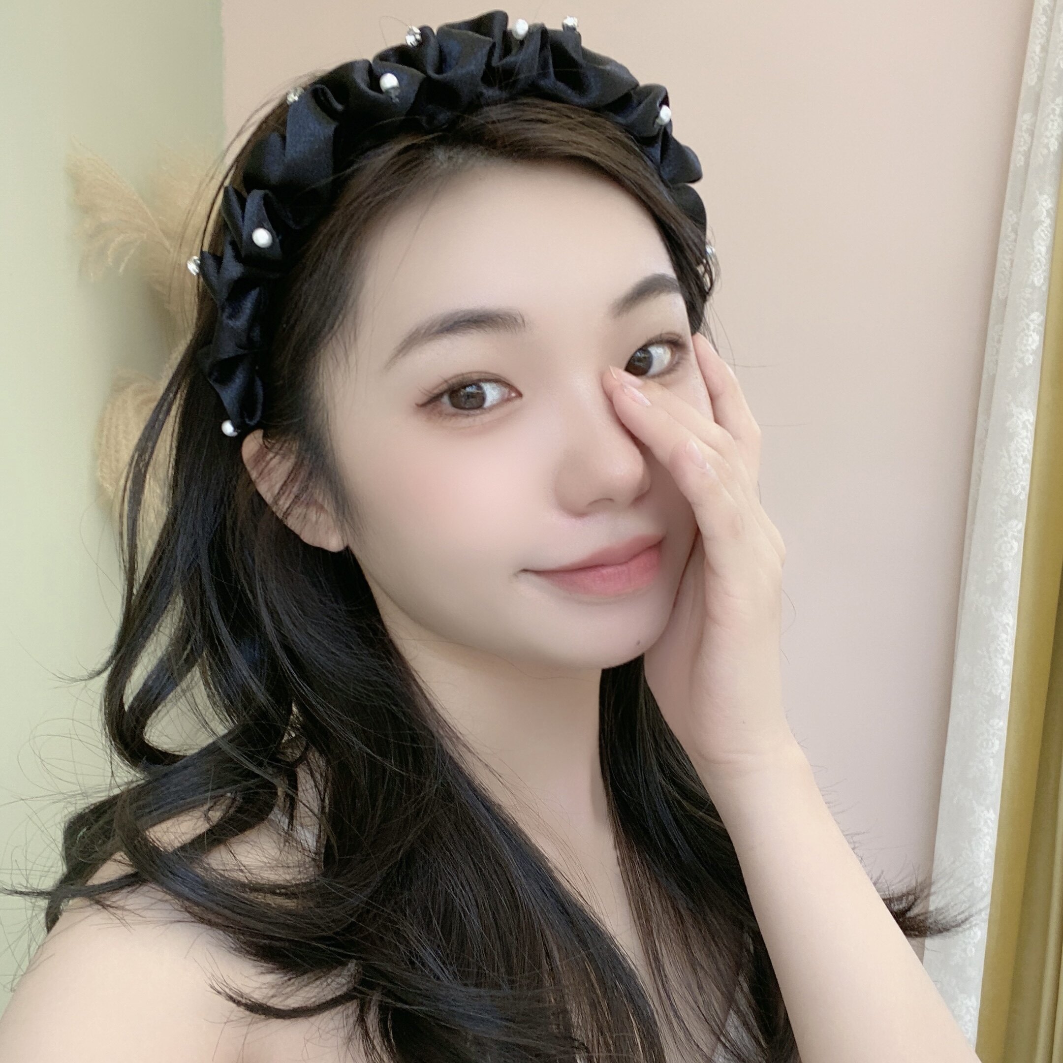 杨超越韩式防滑压发女发卡褶皱发箍新款头箍水钻发饰