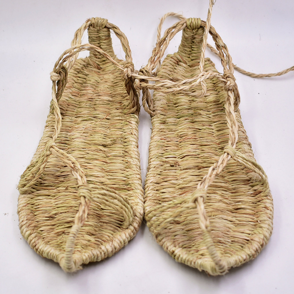 复古全麻品潮新品潮改良藤草手工红军拖鞋草编沙滩鞋