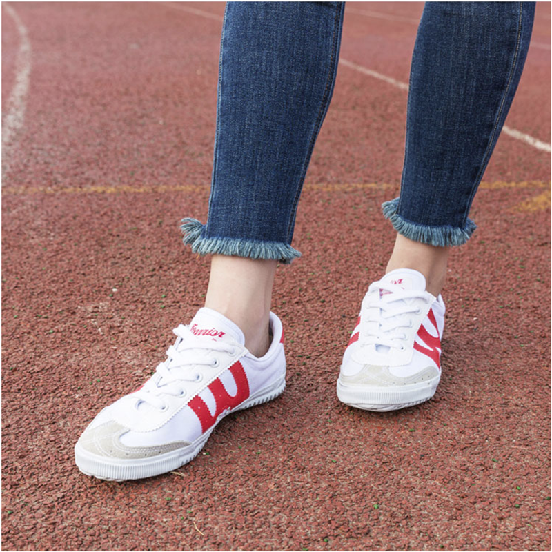 回力力帆布鞋深圳中学生统一校鞋红边篮排球透气帆布鞋