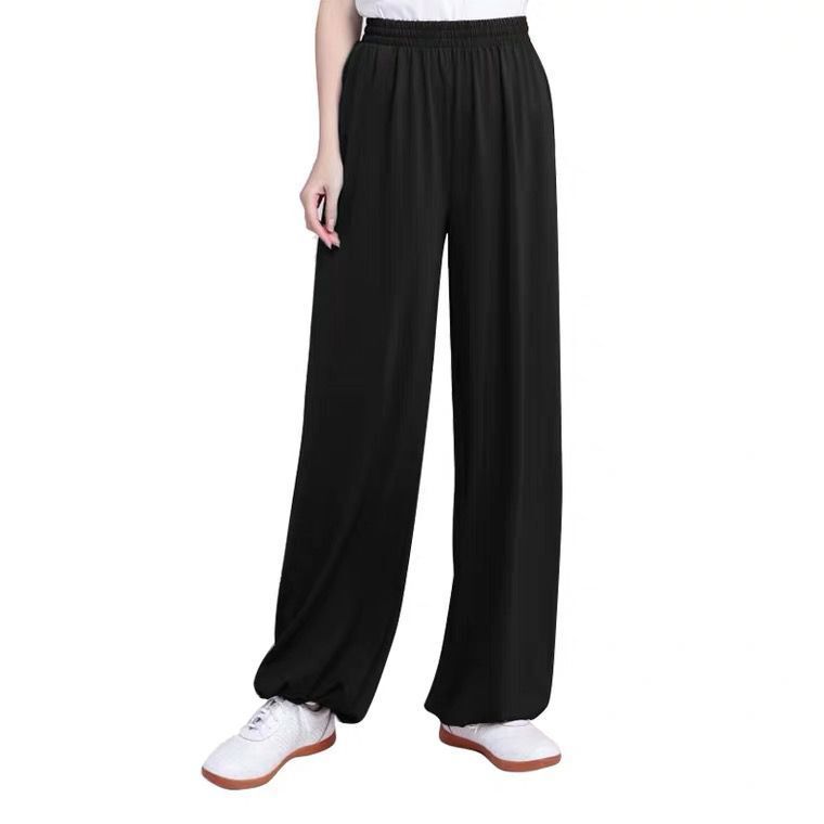 太极冰丝服女裤子晨练夏季大码宽松灯笼裤练功太极服