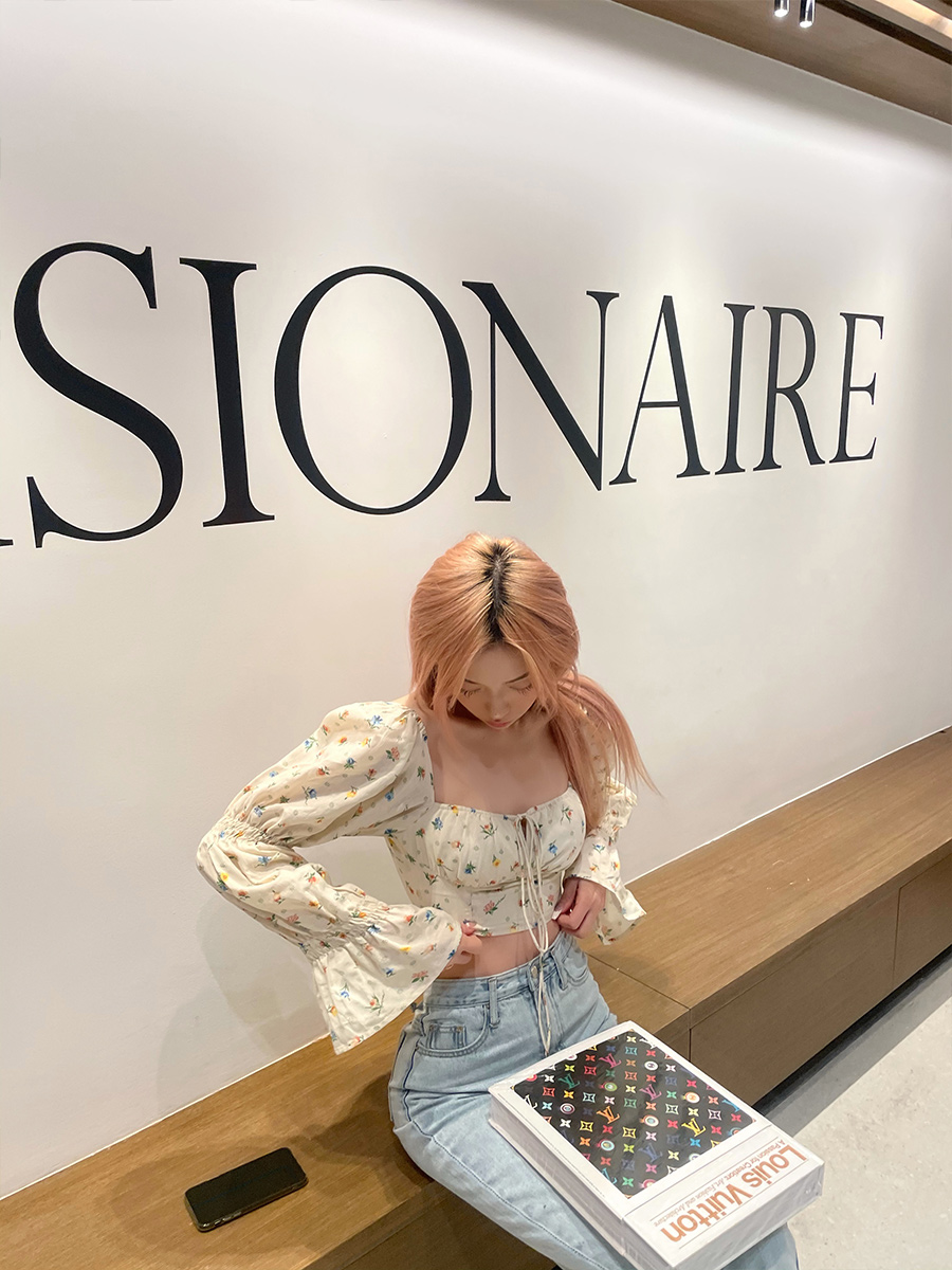 【LaluneDuCiel】LLDC 设计感小碎花短款衬衫女早春新款复古上衣