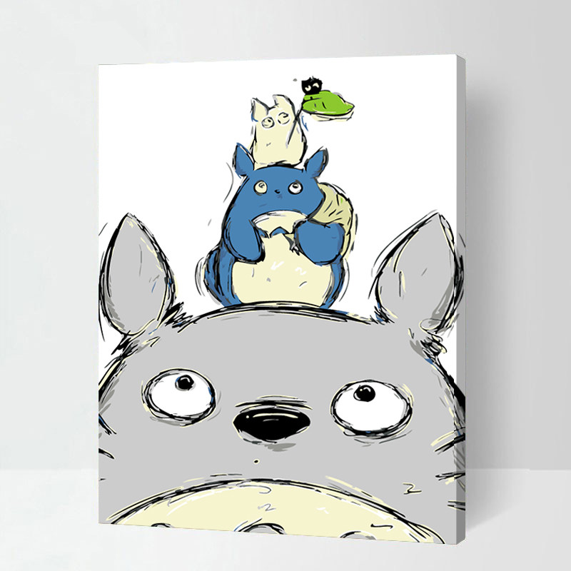 diy数字油彩彩画家居装饰人物卡通动漫大幅手绘diy