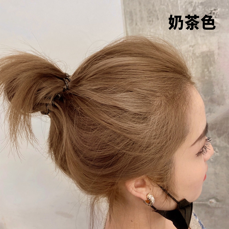 茶灰棕色染发剂膏女2021流行显白植物亚麻奶纯彩染