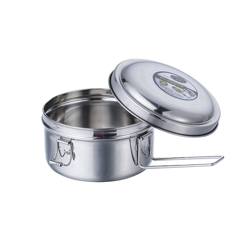 不锈钢饭盒304食品级圆形带盖保温便当盒上班族学生食堂蒸饭餐盒