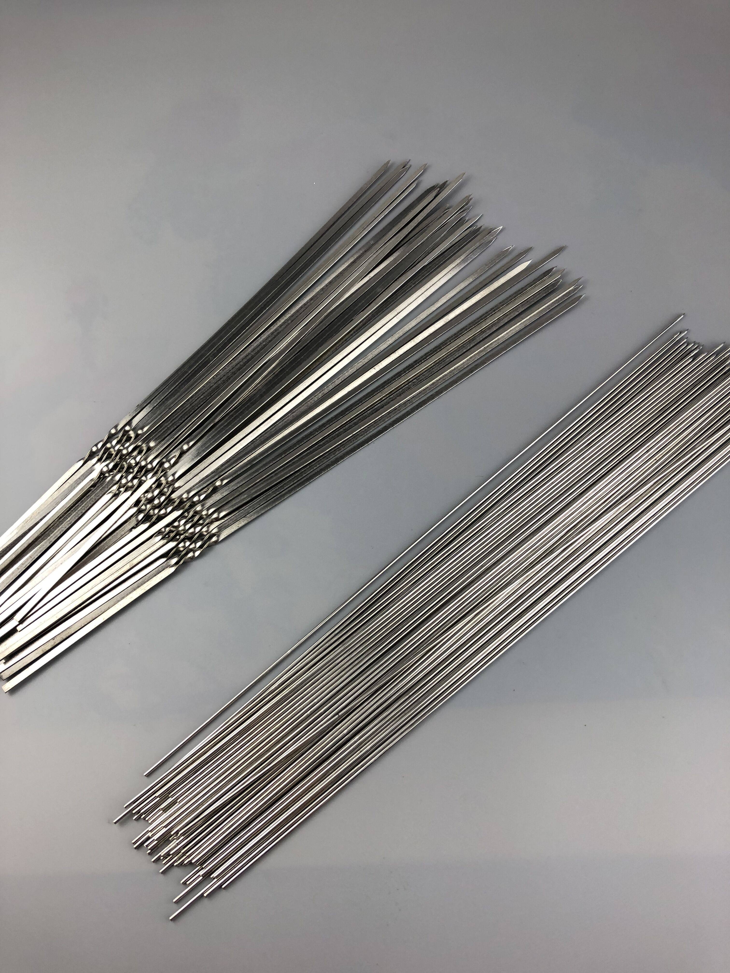 烧烤签子不锈钢烤羊肉串签字烤肉签字扁铁签烤针烤肉钎子烧烤网夹