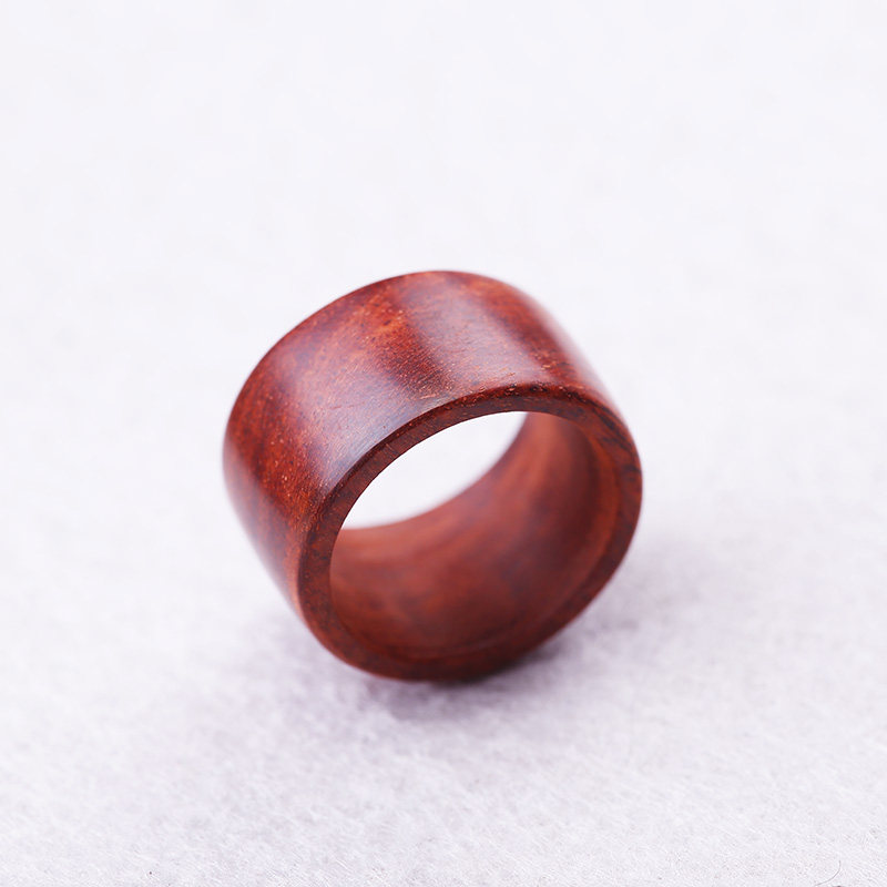 印度小叶紫檀金星老料红木戒指男女宽版文玩戒指