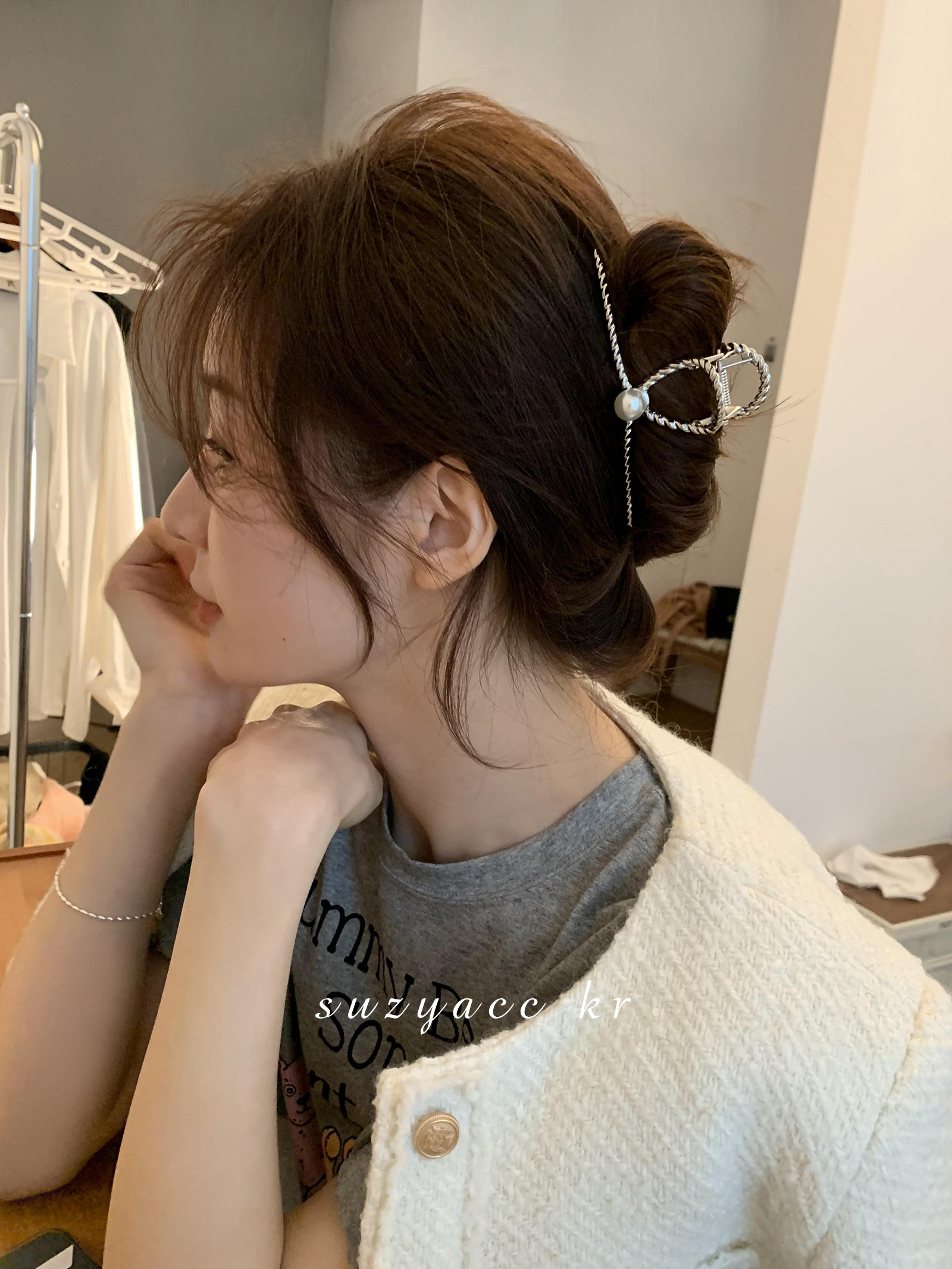 suzyacc发夹盘发后脑勺气质优雅抓夹女马尾kr高马尾发饰