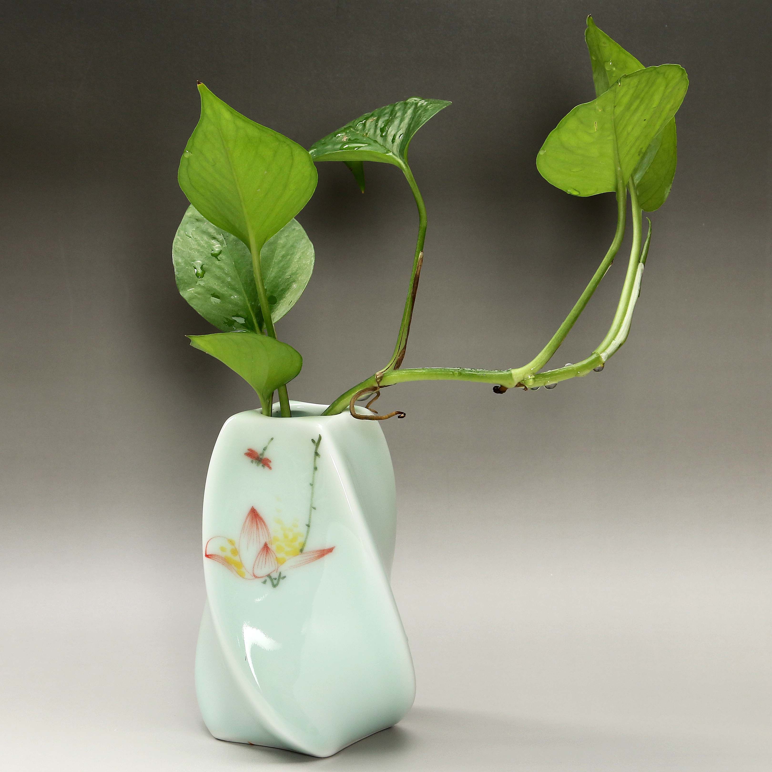 花瓶陶瓷器花插手绘小花水培花器家居时尚创意花瓶