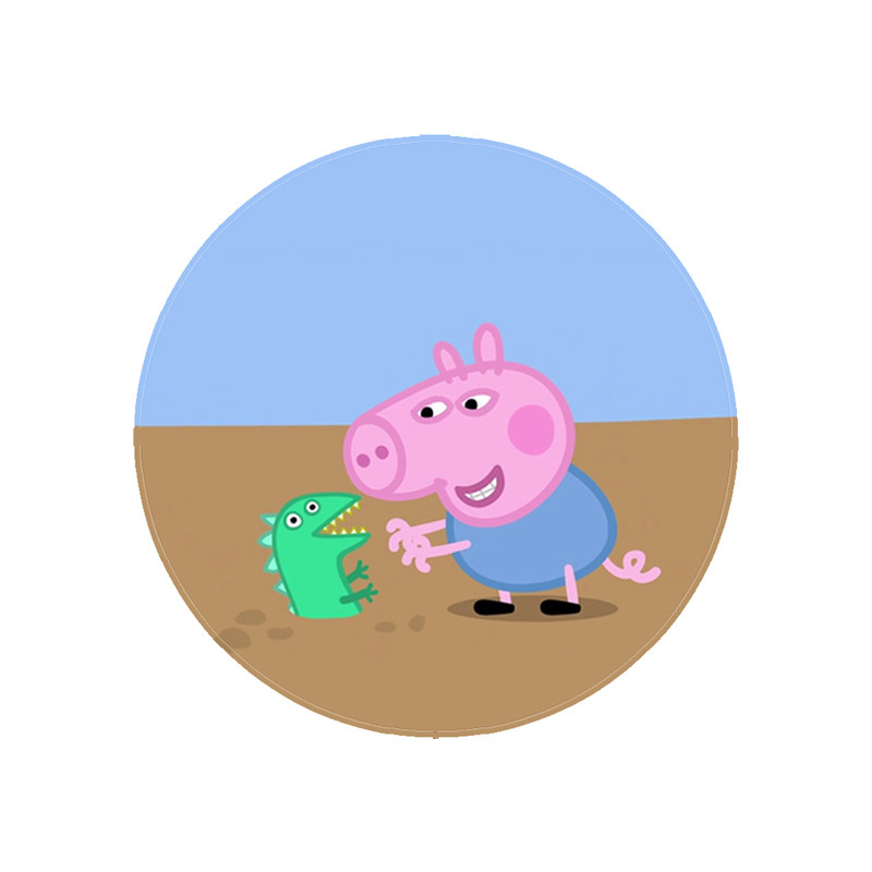 小猪佩奇鼠标垫小号圆形佩琪乔治恐龙娃娃套装佩琦一家女孩鼠标垫