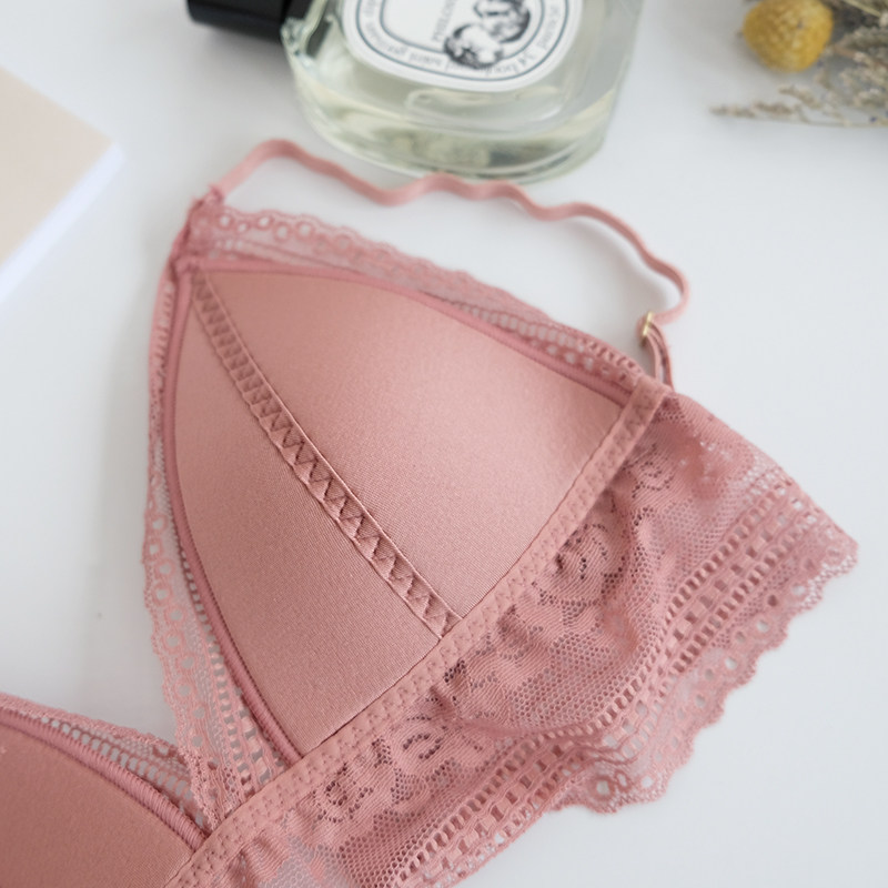 欧美性感法式三角杯真丝无钢圈水溶全蕾丝少女桑蚕丝文胸bralette