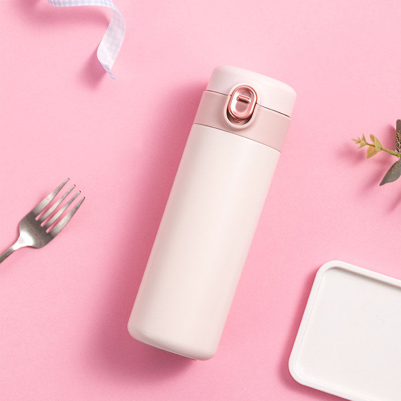 名创优品按扣弹盖保温杯miniso简约便携随手杯子冷饮保温杯