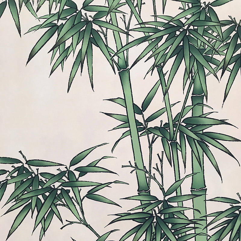 中国名画清代杨大章竹鸟工笔花鸟绿竹竖版国画国画