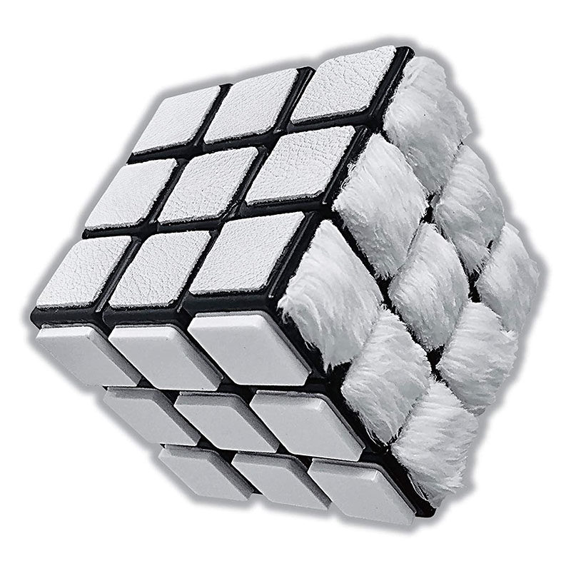 鲁比克shirorrubikcube白色盲人三阶魔方触感盲拧魔方