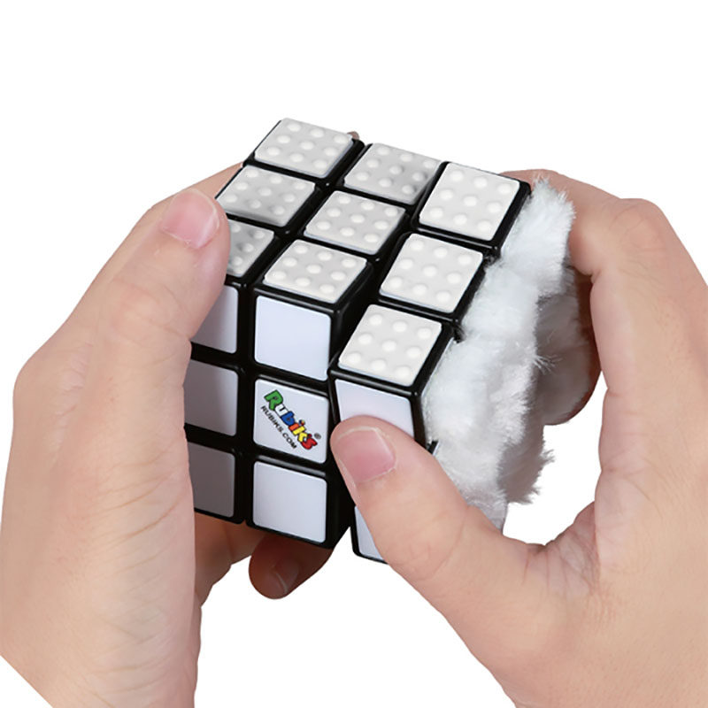 鲁比克shirorrubikcube白色盲人三阶魔方触感盲拧魔方