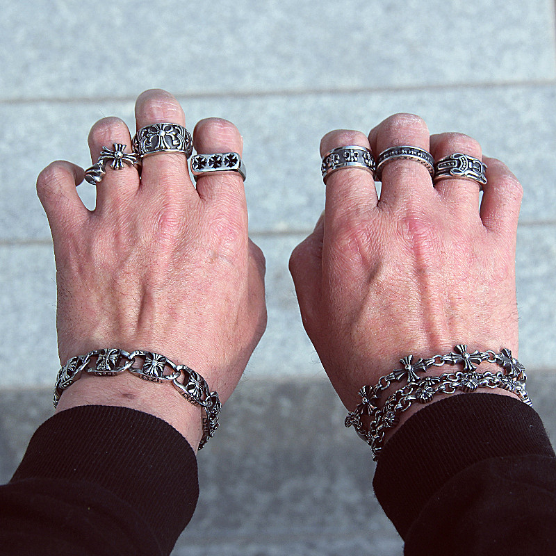 嘻哈朋克个性钛钢蹦迪食指网红单身戒指潮女戒指