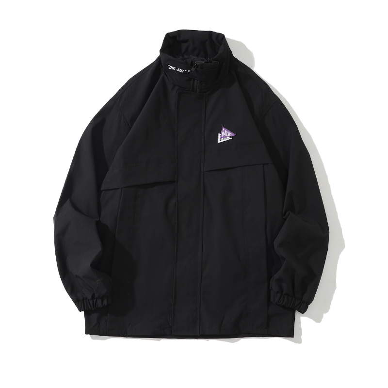 美式vintage潮牌飞行员机能风冲锋衣外套男春秋教练立领工装夹克