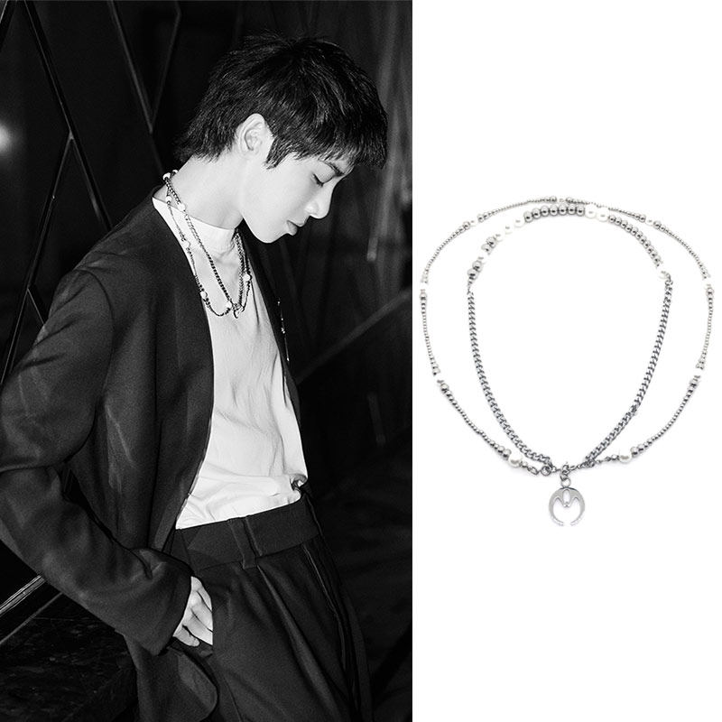 华晨晨宇花花同款蜘蛛蛛形钢珠项链套装组合搭配项链