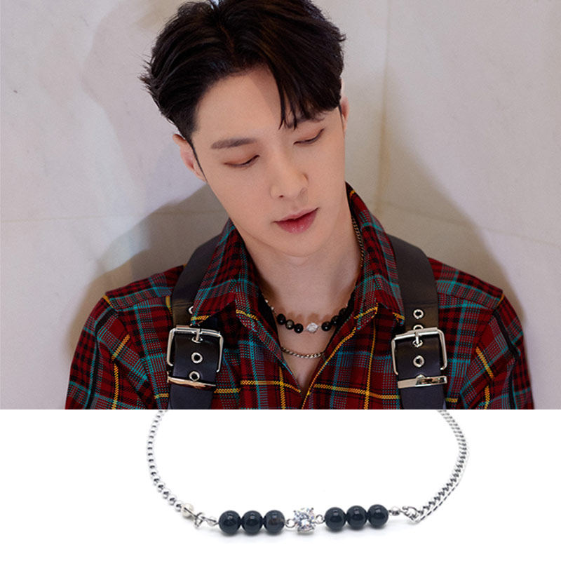 张艺兴锁骨饰品时尚男女冷淡同款百搭圆珠钛钢项链