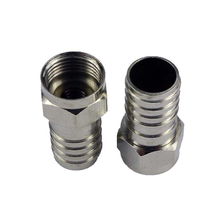 接头75-5单管冷压全铜英制压接数字有线电视分配器f头