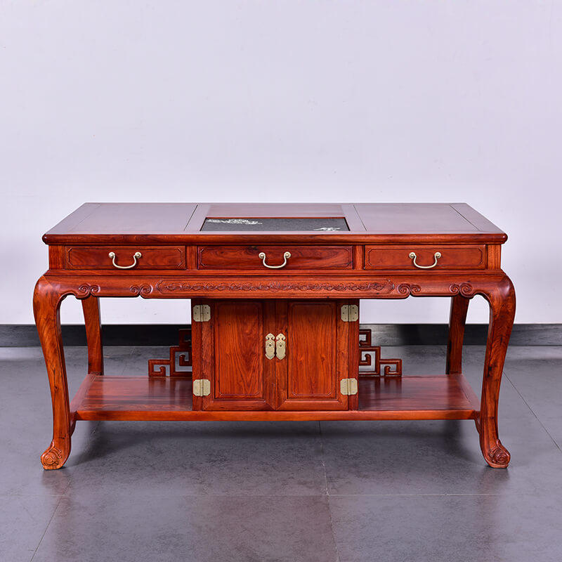 茶桌红木家具缅甸花梨中式实木台大紫檀仿古泡茶茶几