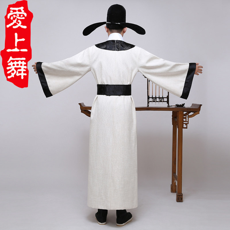 圆领唐代古装汉服男李白杜甫诗人服装端午节屈原民族服装