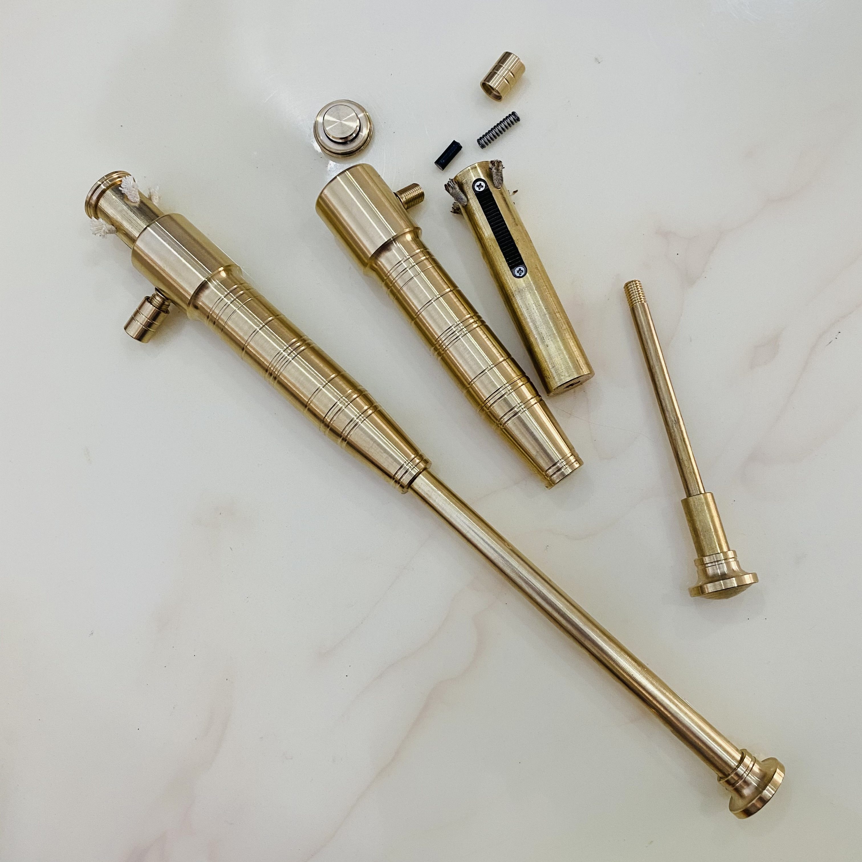 手工纯铜加长火把火炬螺丝推拉扛把子打火机多功能户外创意搞怪