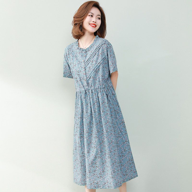 水淼2022年夏装新款嘉彩女装正品水云水云间间时连衣裙