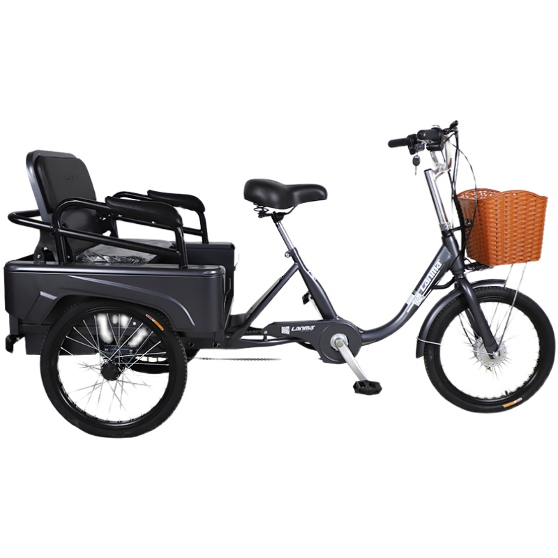 蓝马老人代步小型电动三轮车脚踏助力轻便老年老年代步车