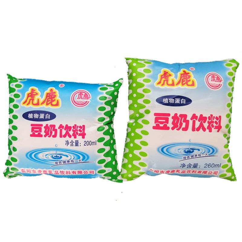 袋装夏天解渴饮料虎鹿豆奶东阳儿时回忆小袋果味
