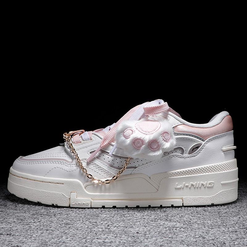 李宁休闲鞋女鞋低帮复古潮流猫爪惟吾pro系列运动休闲鞋