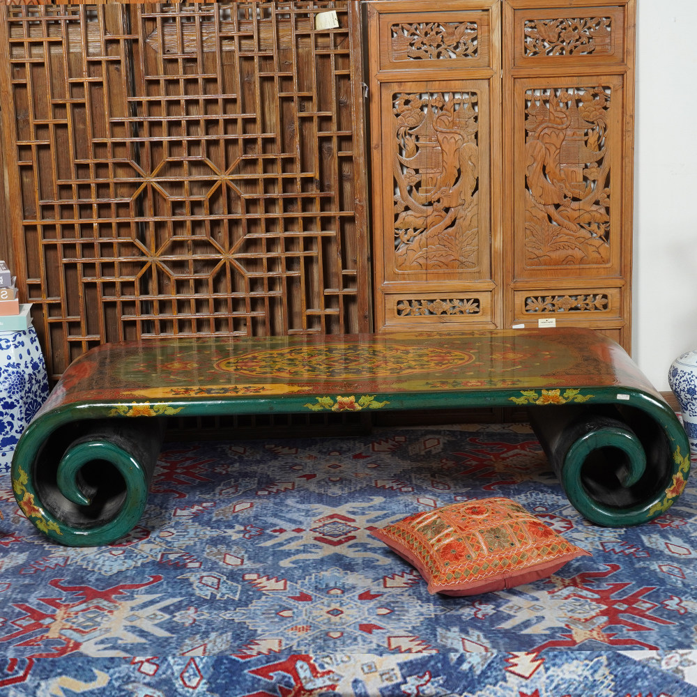 藏式实木手绘茶几中式古典彩绘明清古典家具仿古茶几