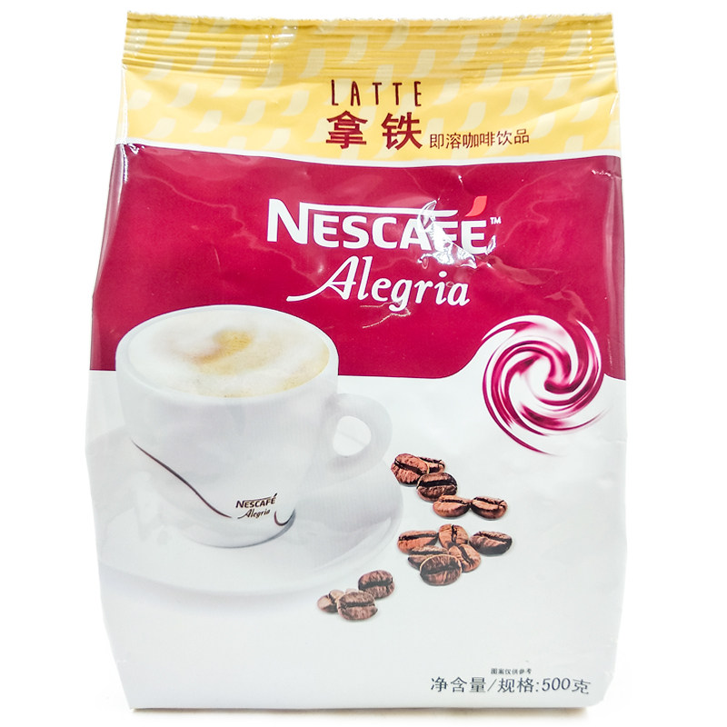 包邮雀巢丝滑拿铁咖啡香浓速溶三合一500g克袋装1 2咖啡细腻柔顺