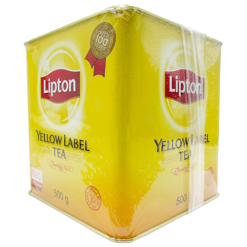 包邮 进口立顿红茶黄牌精选红茶500克小黄罐斯里兰卡港式 奶茶黄货