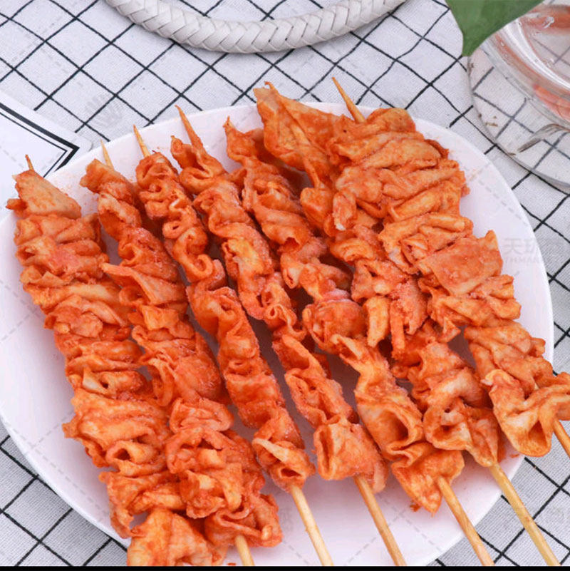 鸡皮脆皮调理肉串油炸食材20串腌制炸鸡bbq鸡肉丸