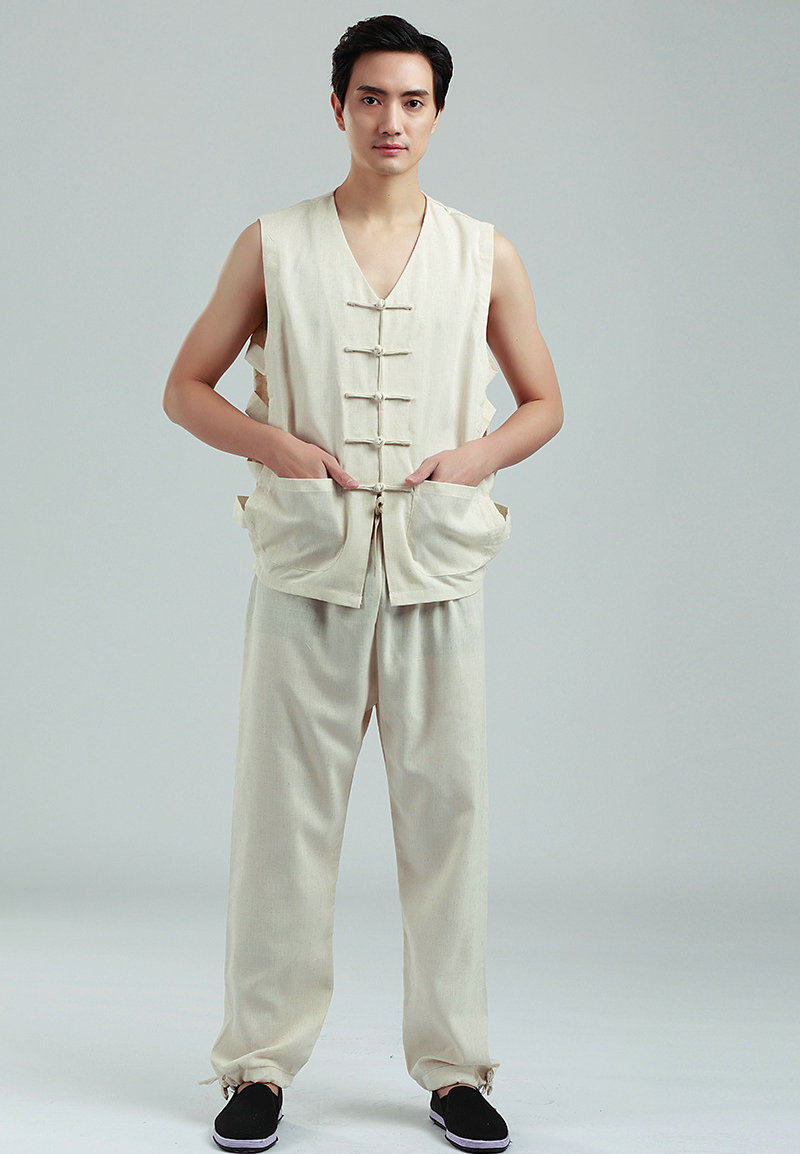 无袖马褂男士唐装车夫电影表演套装上衣汉服男民族服装