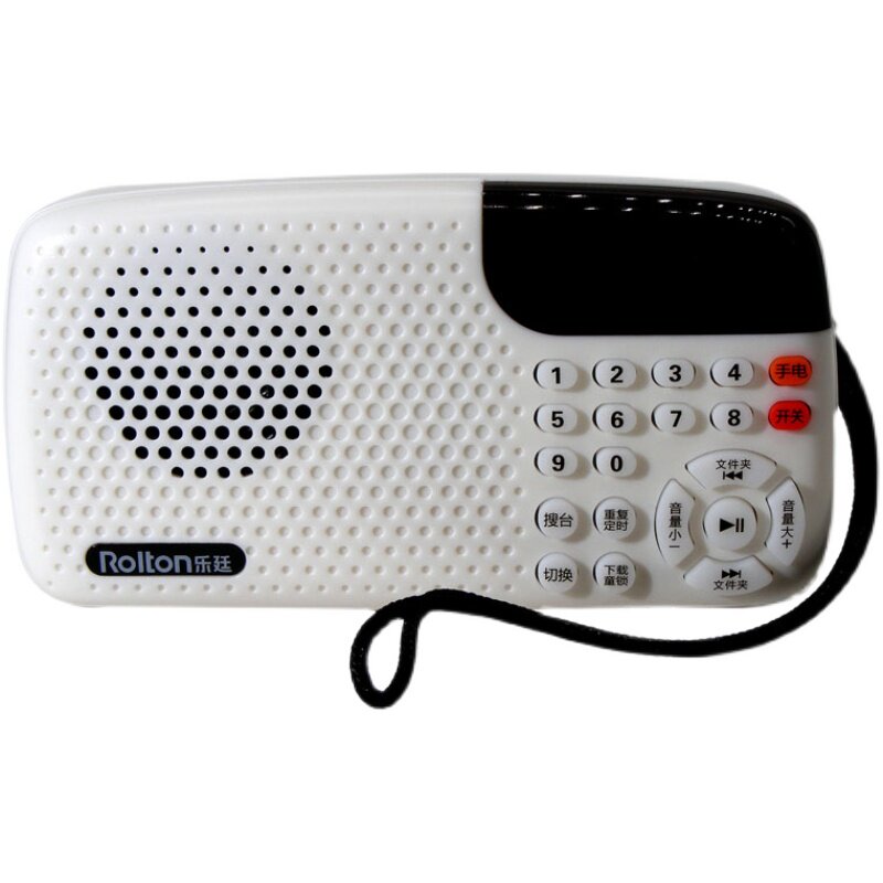 乐廷播放机家用外置24小时播放收音机老人锂电充电插卡音箱显示屏