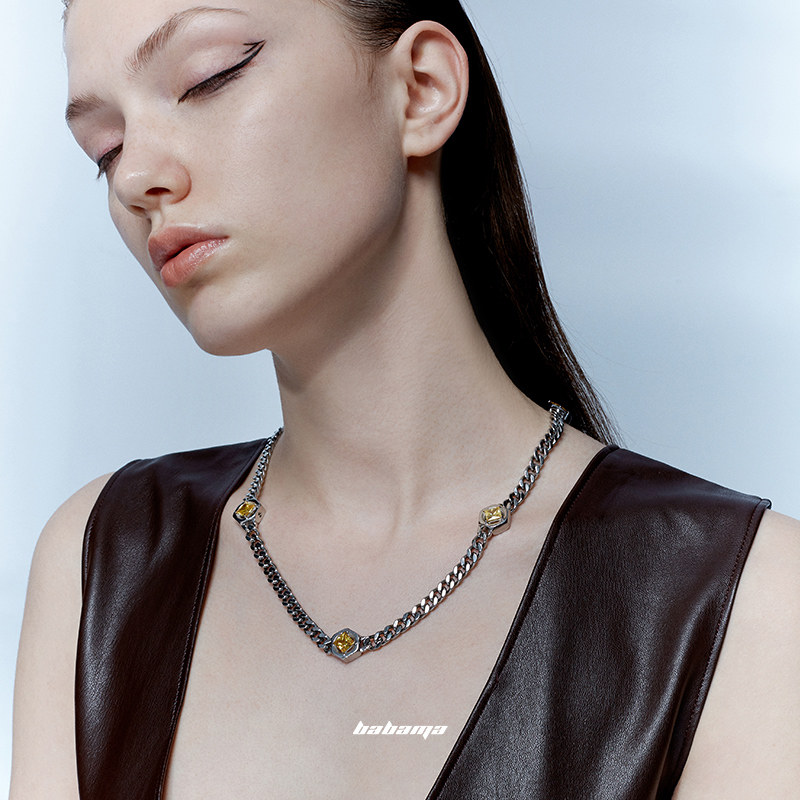 babama本心系列情侣项链小众设计锁骨ins嘻哈项链
