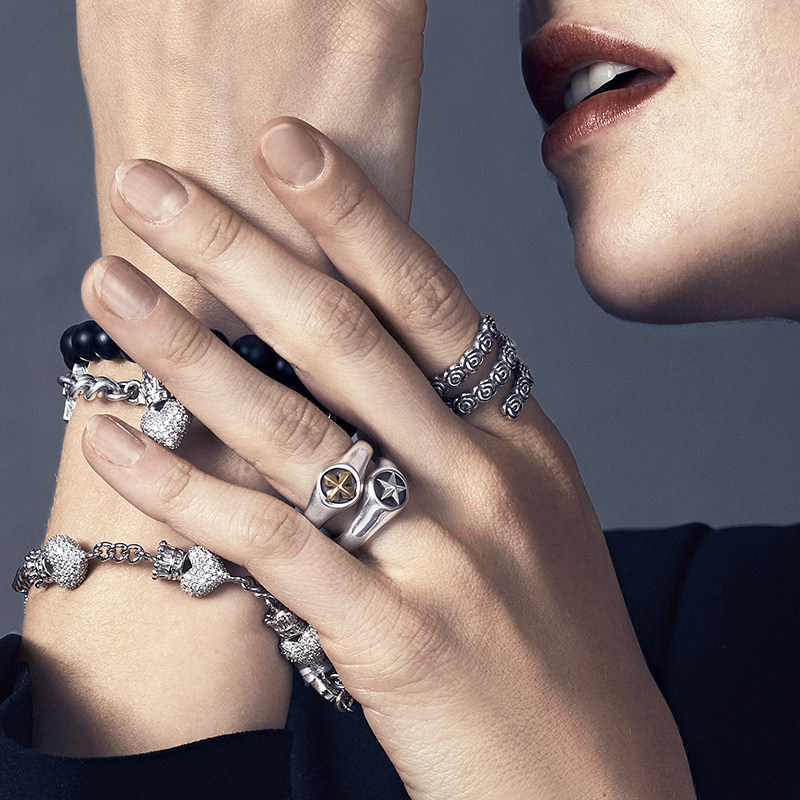 kingbaby螺旋玫瑰玫瑰花花戒指摇滚时尚潮流个性ins戒指