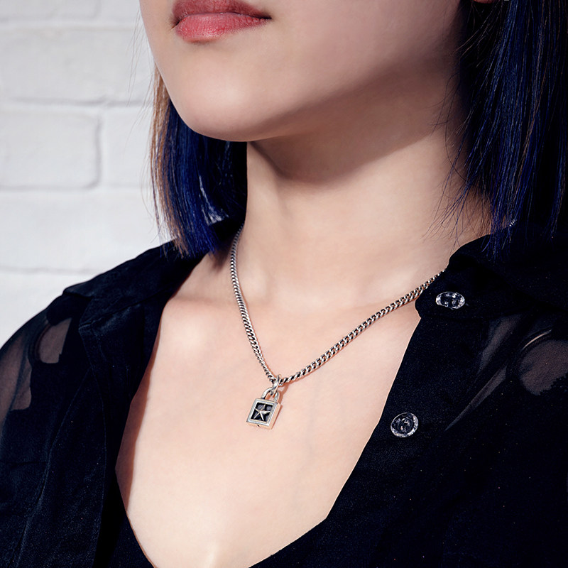 kingbaby21年新款锁爱五角星银项链欧美个性嘻哈潮流k103401