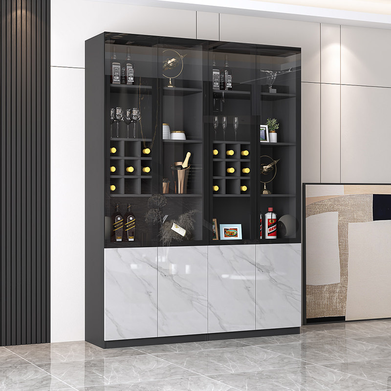 现代简约一体靠墙轻奢高档餐边酒柜