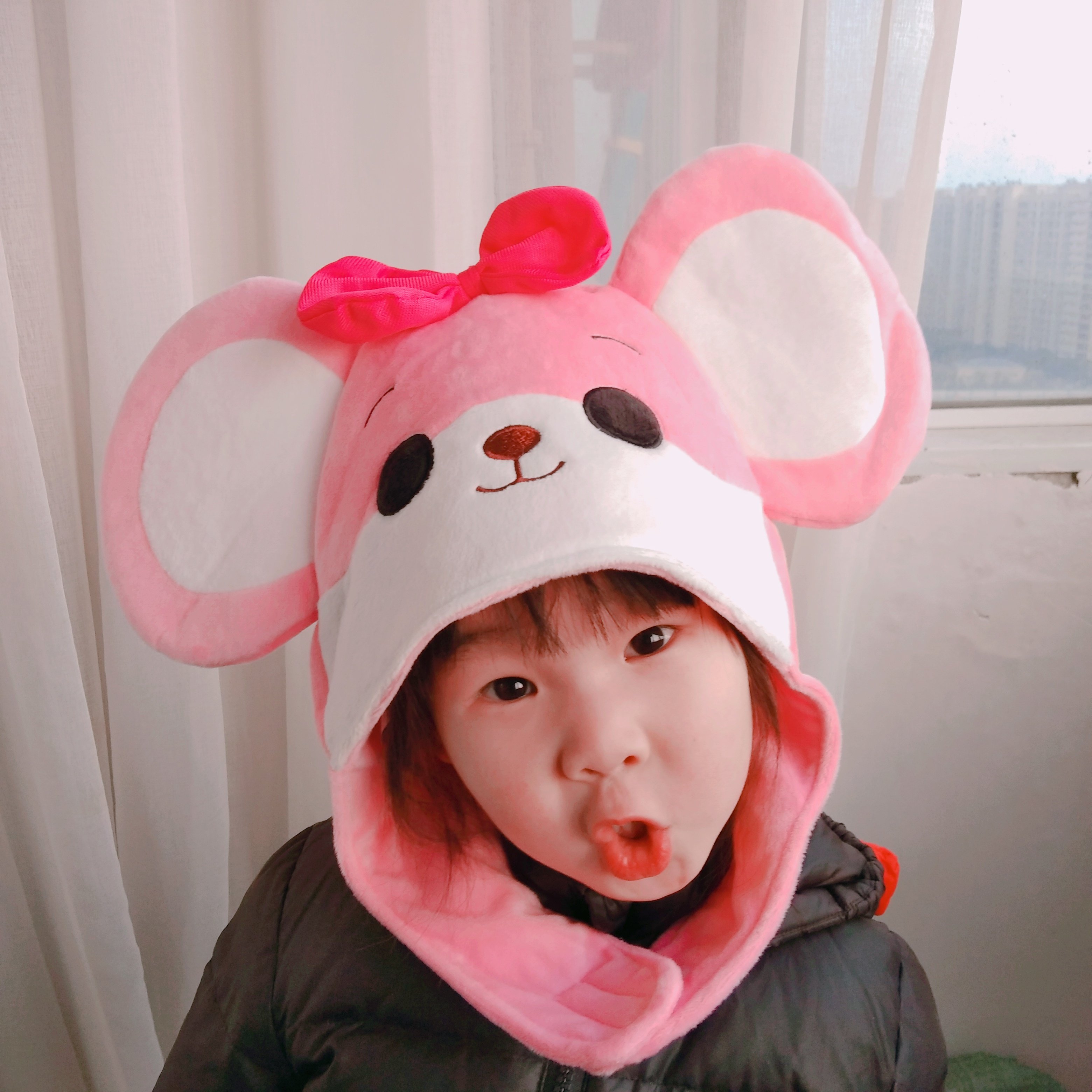 可爱卡通小老鼠头饰头套帽子表演演出活动晚会聚会装饰帽子