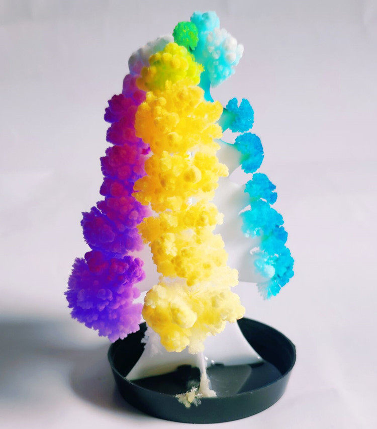 七彩圣诞树会开雪花花的纸树魔法浇水开花结晶圣诞树