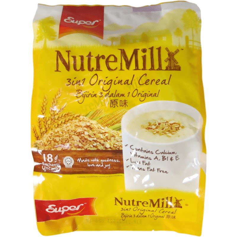 马来西亚进口 超级麦片 super麦片原味 燕麦片 速溶营养早餐 540g
