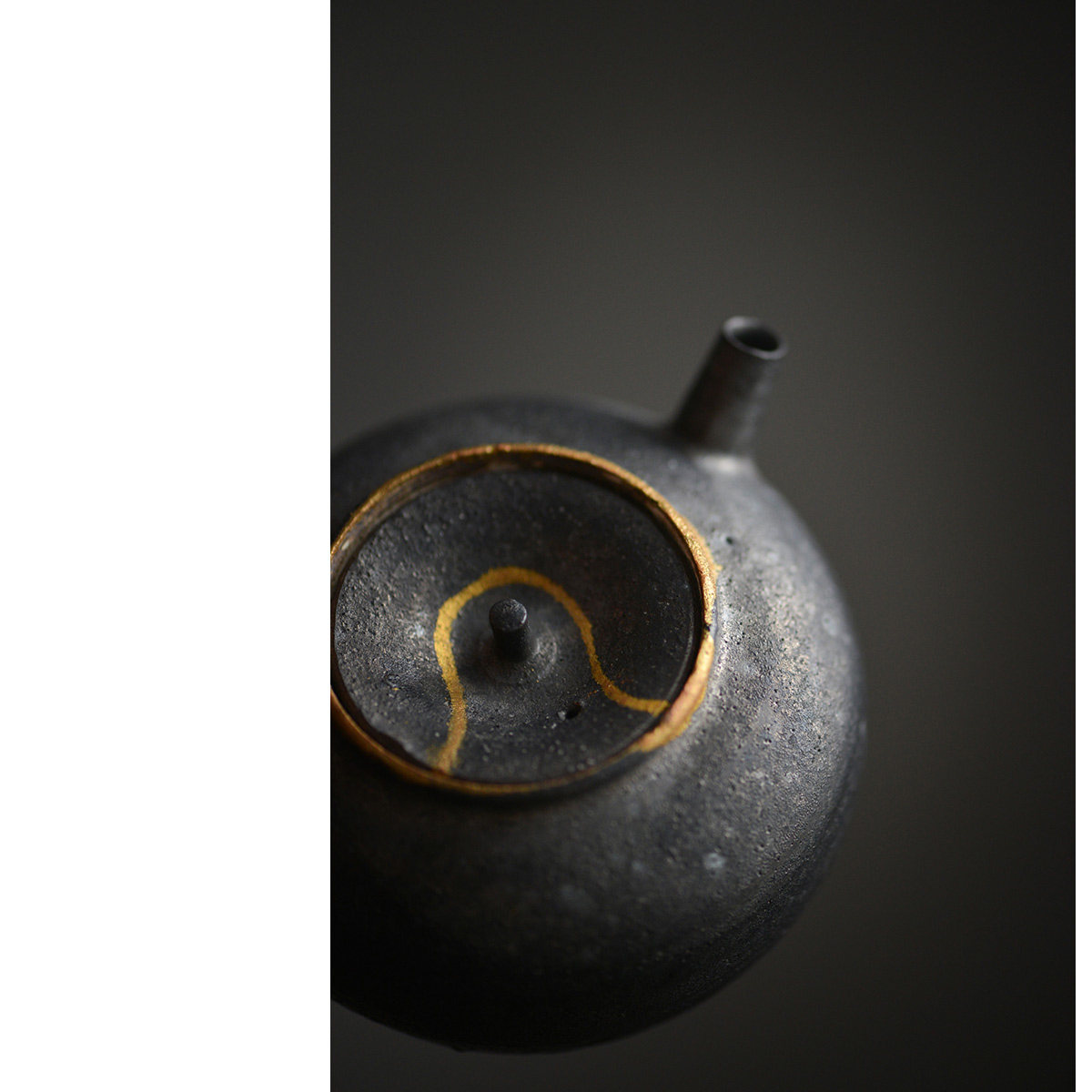 【太初莲花堂】景德镇纯手工泡茶壶金缮小茶壶 侧把壶 陶制