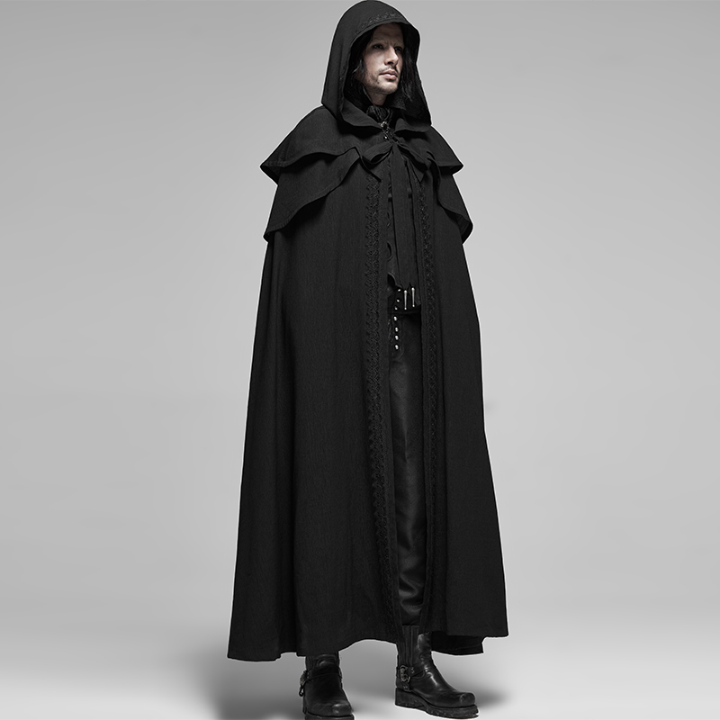 魔叹punkrave朋克哥特gothic连帽男披风斗蓬外套其他民族服装