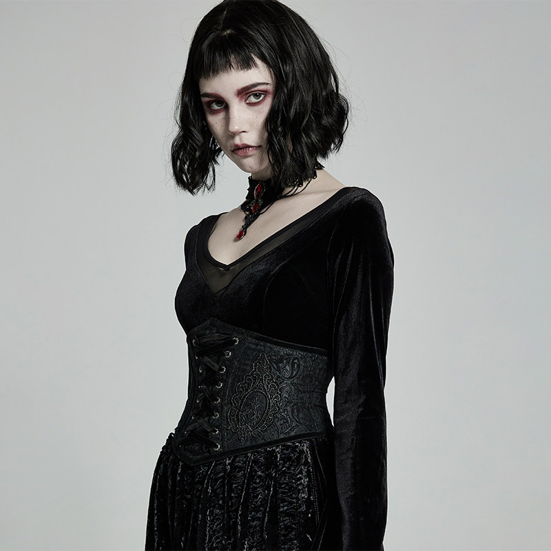 魔叹punkrave朋克哥特gothic洛丽塔lolita提花束腰民族服装