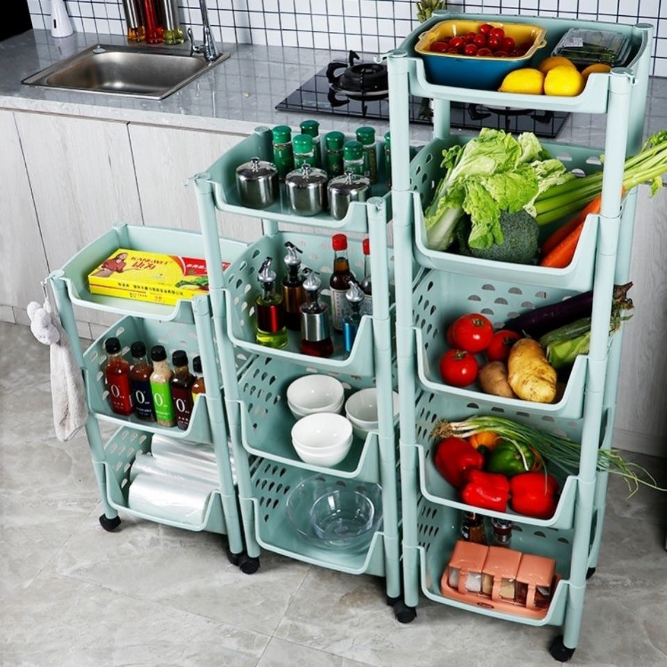 厨房蔬菜置物架收纳落地式多层塑料家用大全用品厨房置物架