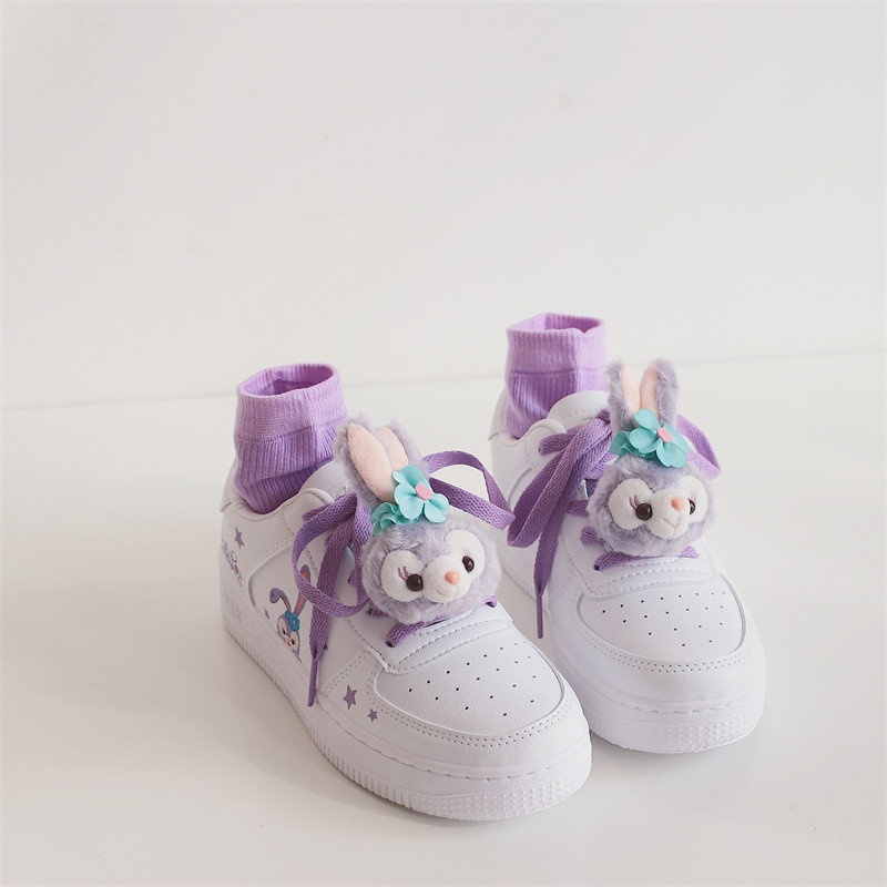 回力ow联名星黛露紫色女平底鞋空军一号运动鞋小白鞋女爆改低帮